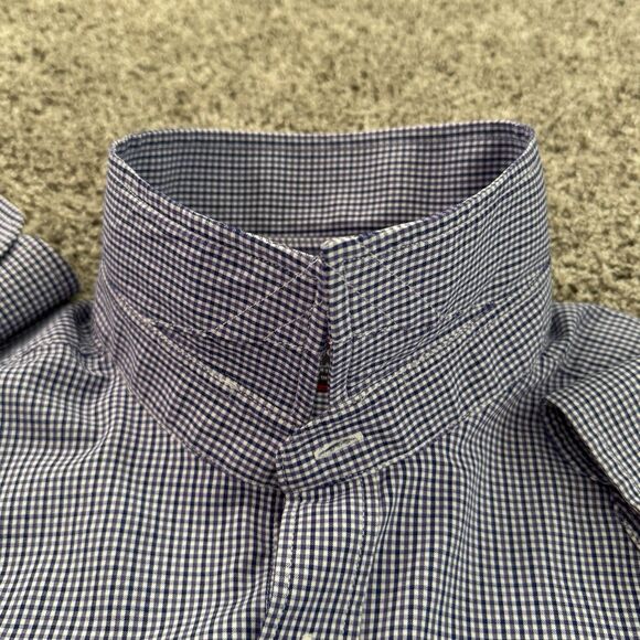 UNTUCKit Purple Micro Checks Nylon Spandex Button Up Shirt Men's Size XXL 2XL - Picture 4 of 10